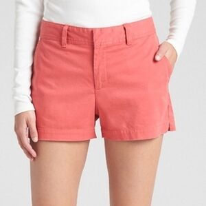 New GAP 3" Mid Rise City Shorts In Coral